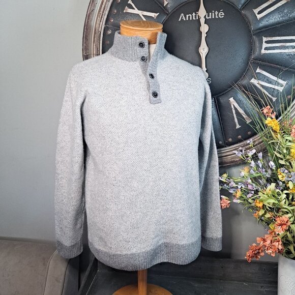 Luca Nobili Made in Italy Wool Blend Gray Sweater Men's XL Pullover - Picture 6 of 8